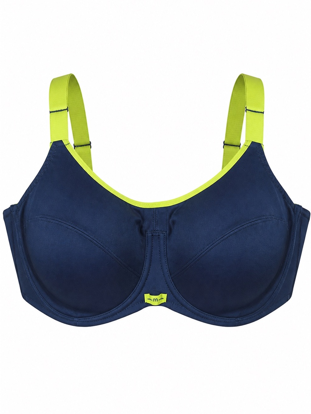elomi Energize Navy & Lime Underwire Sports Bra - 42G